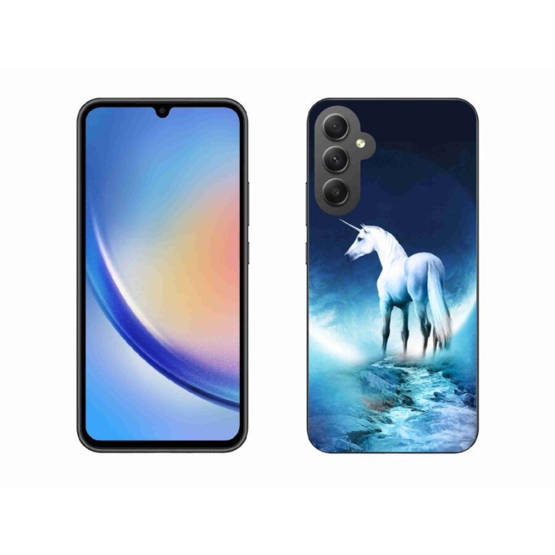 Zselés borítás mmCase Samsung Galaxy A34 5G - fehér egyszarvúhoz