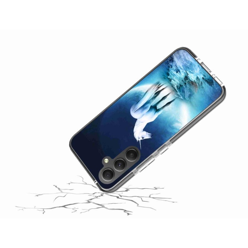 Zselés borítás mmCase Samsung Galaxy A34 5G - fehér egyszarvúhoz