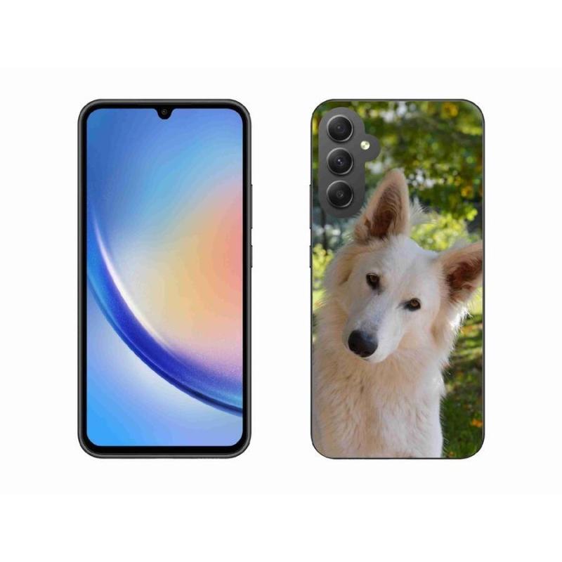 Gél védőhuzat mmCase Samsung Galaxy A34 5G - fehér svájci juhász 1