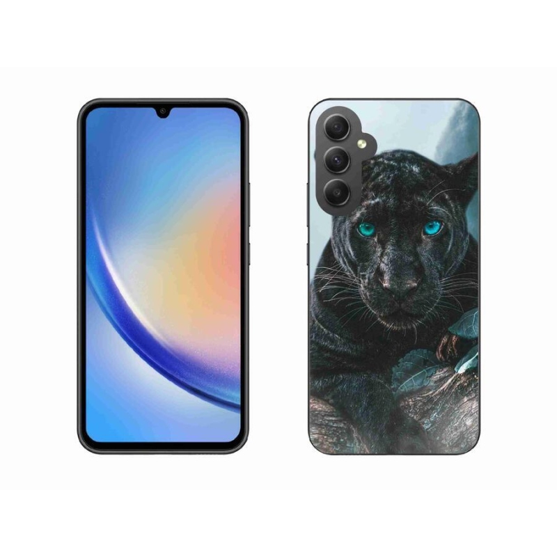 Zselés borítás mmCase Samsung Galaxy A34 5G - fekete párduc