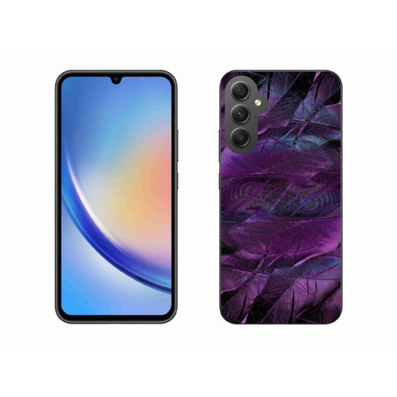 Zselés borítás mmCase Samsung Galaxy A34 5G - lila tollakhoz