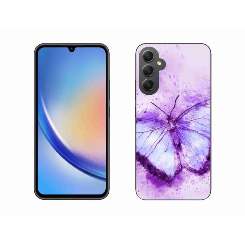 Zselés borítás mmCase Samsung Galaxy A34 5G - lila pillangó