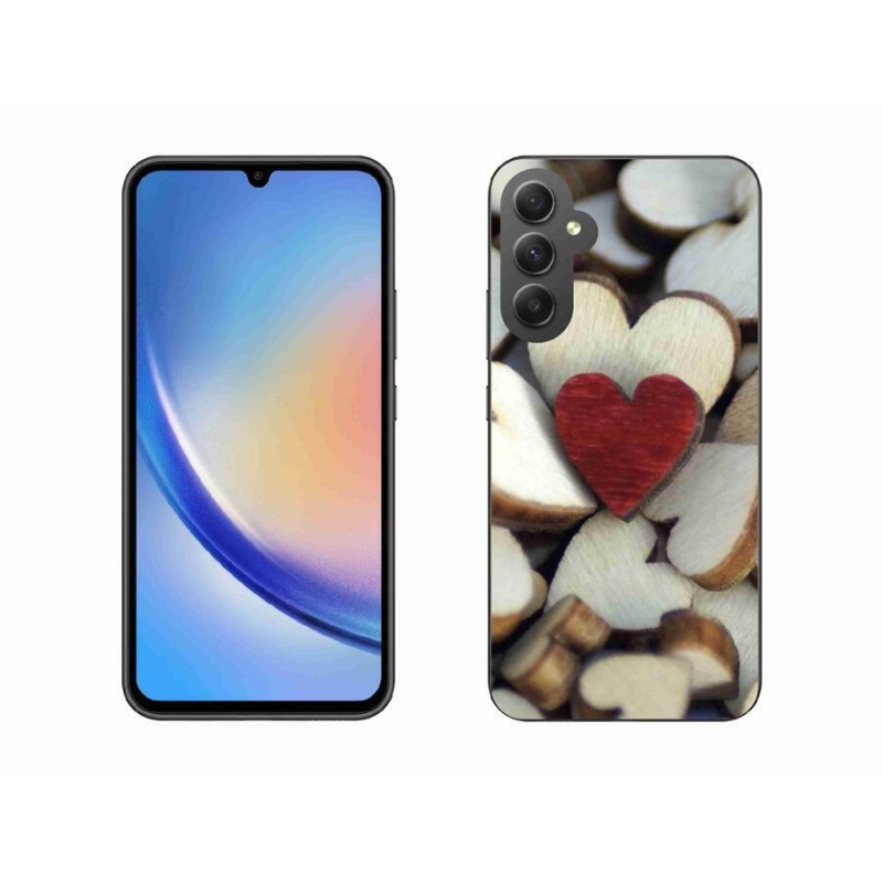 Zselés borítás mmCase Samsung Galaxy A34 5G - gravírozott piros szív