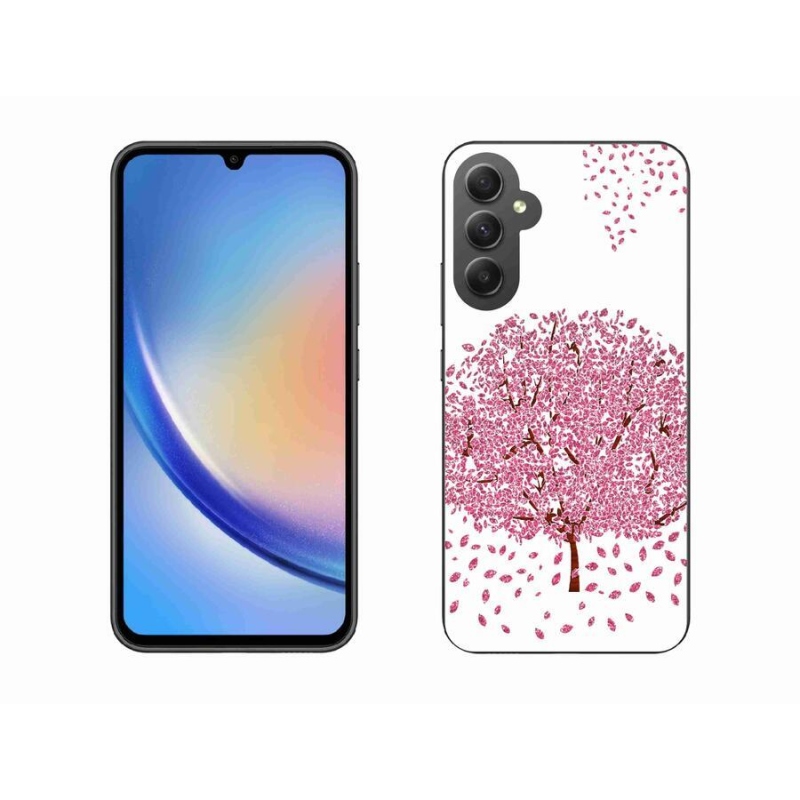 Zselés borítás mmCase Samsung Galaxy A34 5G - rajzfilmfa levelekkel