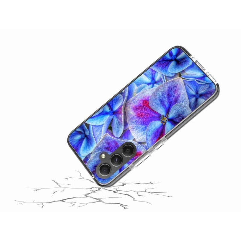 Gél védőhuzat mmCase Samsung Galaxy A34 5G - kék virágok 1