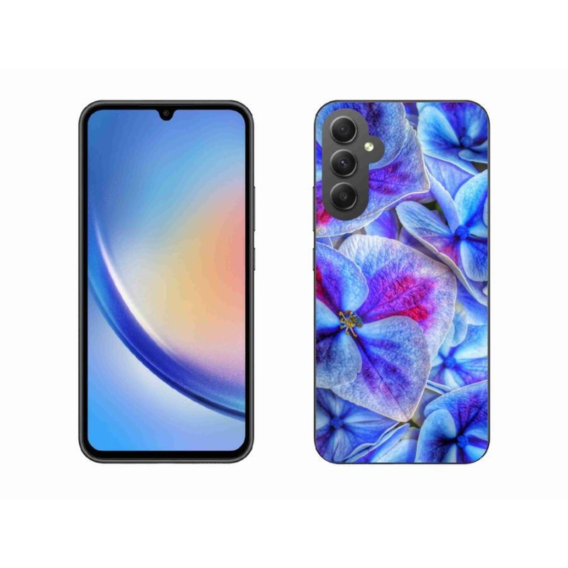 Gél védőhuzat mmCase Samsung Galaxy A34 5G - kék virágok 1
