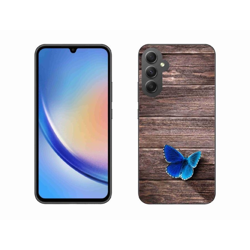 Gél védőhuzat mmCase Samsung Galaxy A34 5G - kék pillangó 1