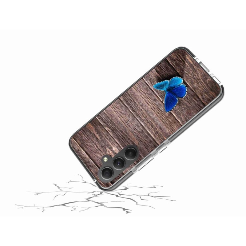 Gél védőhuzat mmCase Samsung Galaxy A34 5G - kék pillangó 1