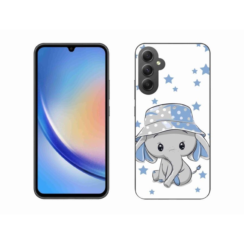 Gél védőhuzat mmCase Samsung Galaxy A34 5G - kék elefánthoz