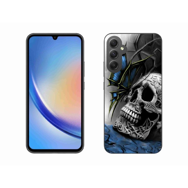 Gél borítás mmCase Samsung Galaxy A34 5G - pillangó és koponya - Samsung Galaxy A34 5G számára