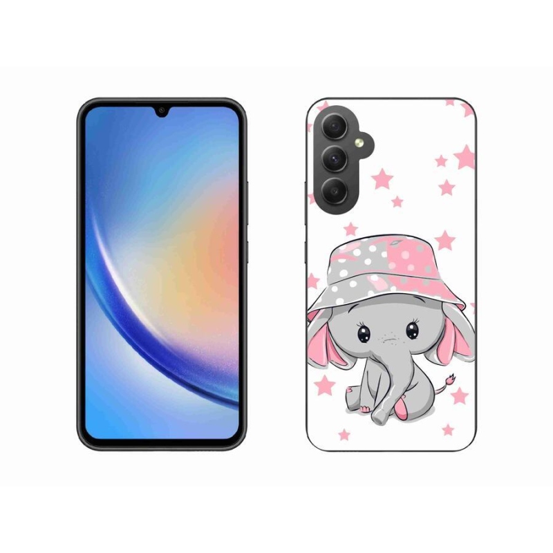 Gél védőhuzat mmCase Samsung Galaxy A34 5G - rózsaszín elefánthoz