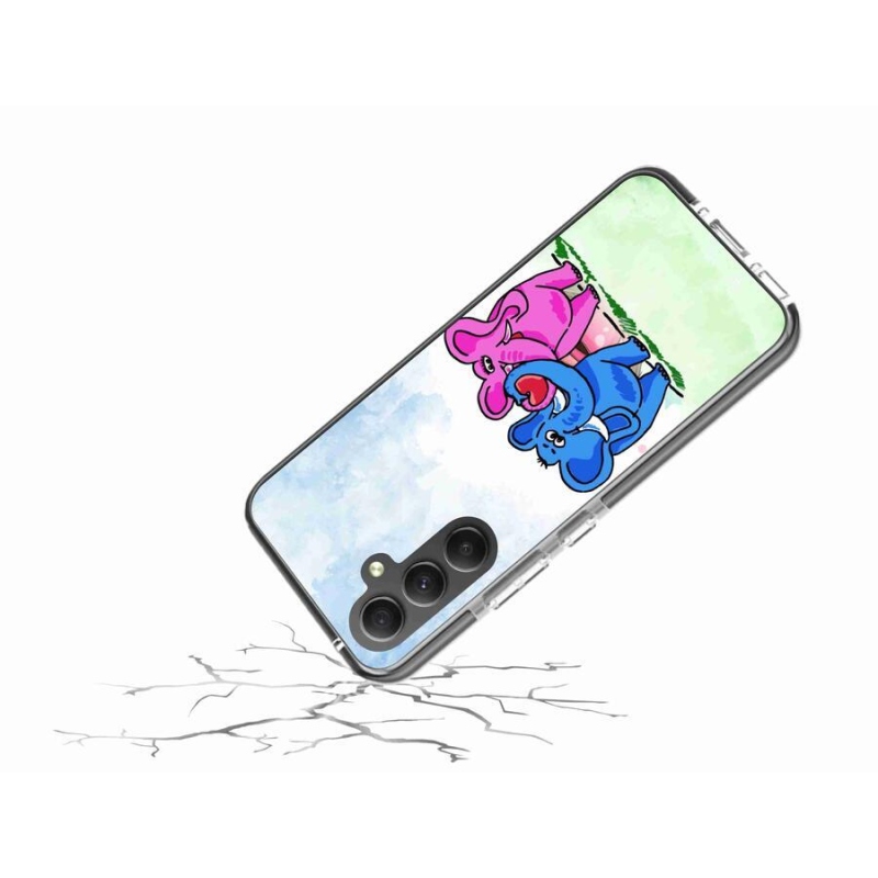 Gél borító mmCase a mobiltelefonon Samsung Galaxy A34 5G - szerelmes elefántok