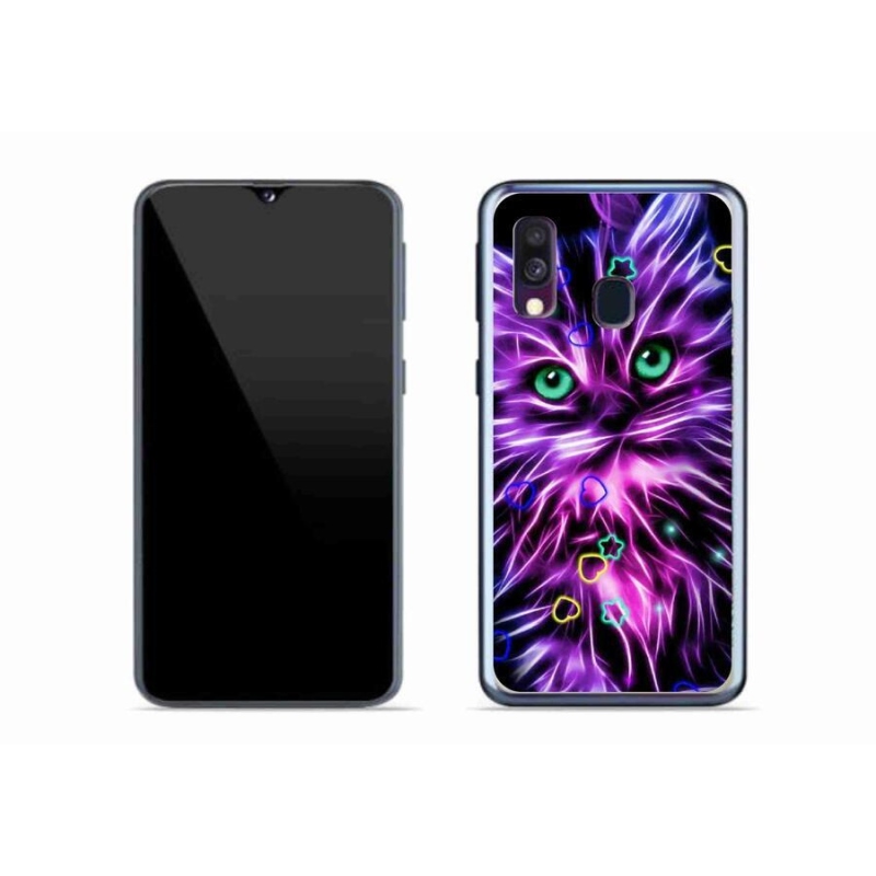 Gél borítás mmCase Samsung Galaxy A40 készülékhez - absztrakt macska