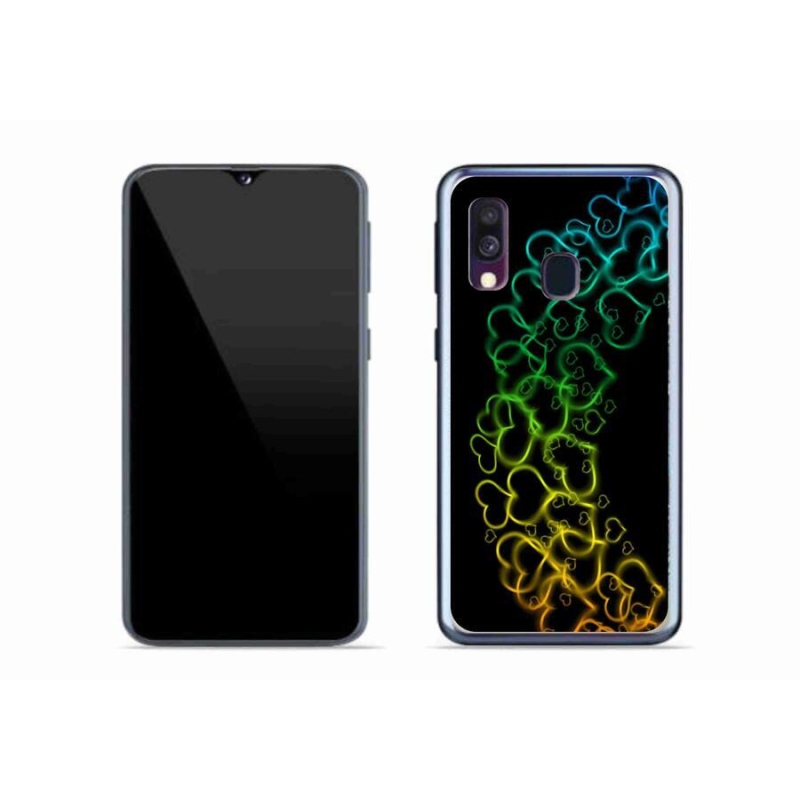 Zselés borítás mmCase Samsung Galaxy A40 készülékhez - színes szívek