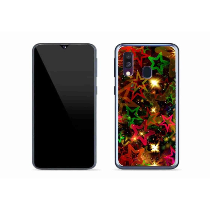 Gél borító mmCase a mobil Samsung Galaxy A40 - színes csillagok