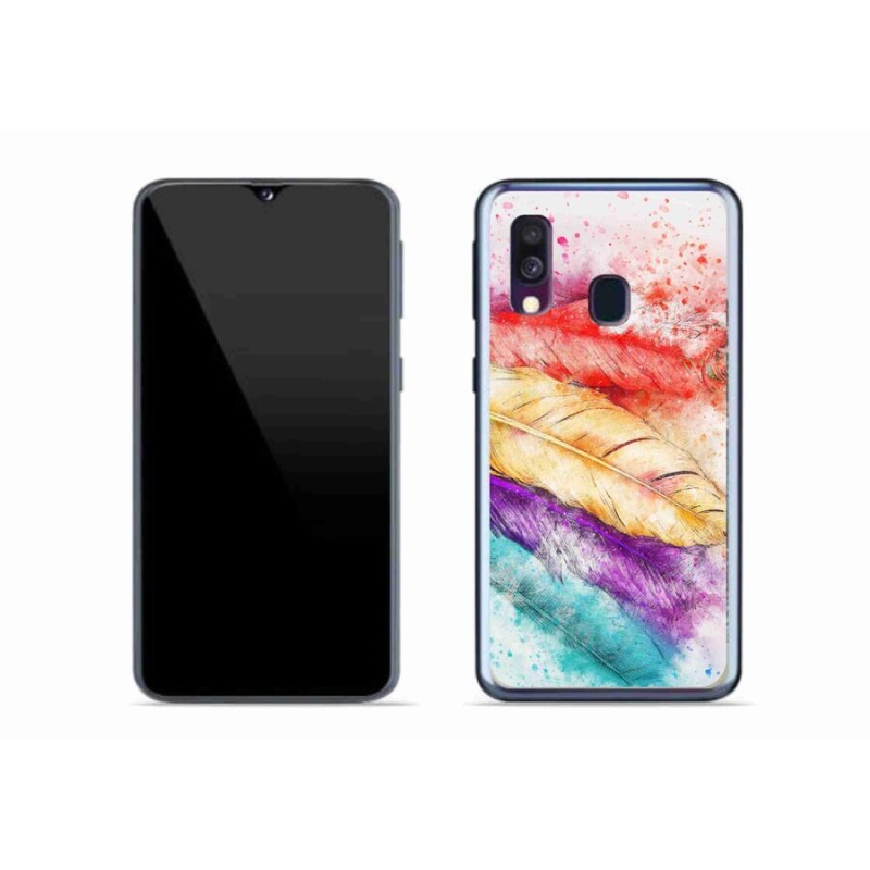Gél borító mmCase a mobiltelefon Samsung Galaxy A40 - színes tollak