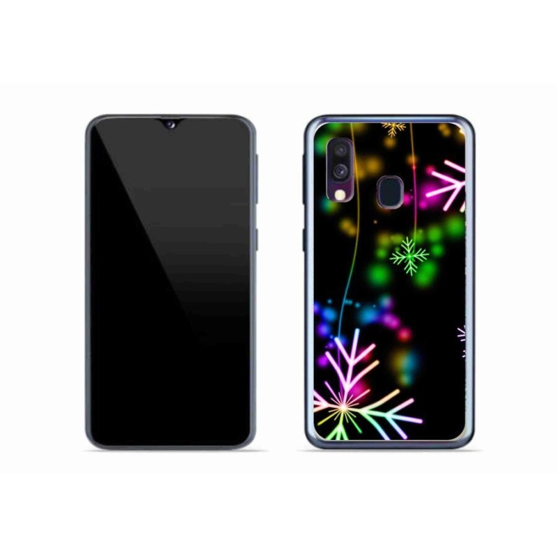 Gél borítás mmCase a mobil Samsung Galaxy A40 - színes pelyhek