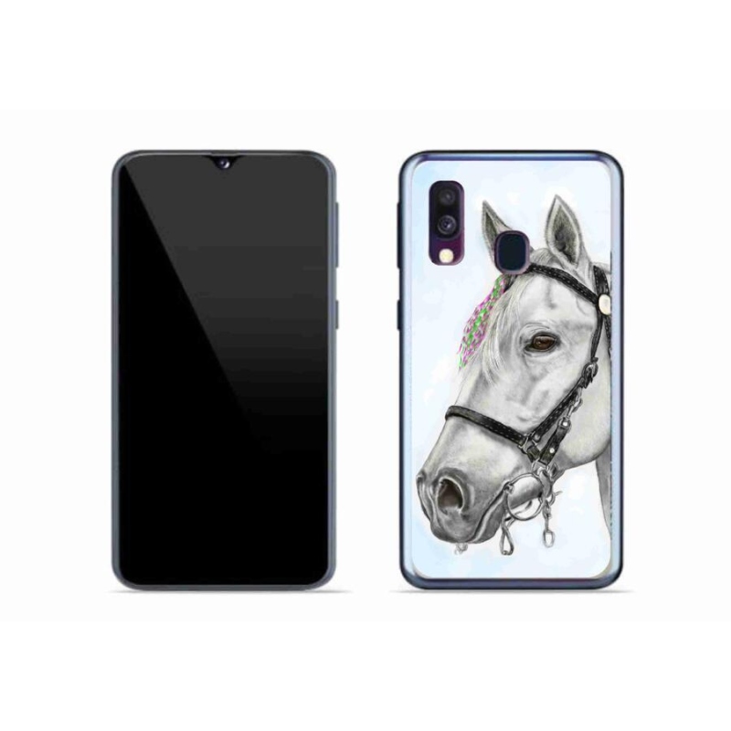 Zselés borítás mmCase Samsung Galaxy A40 - fehér ló 1