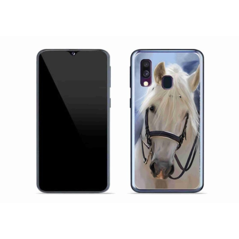 Gél borítás mmCase Samsung Galaxy A40 készülékhez - fehér ló