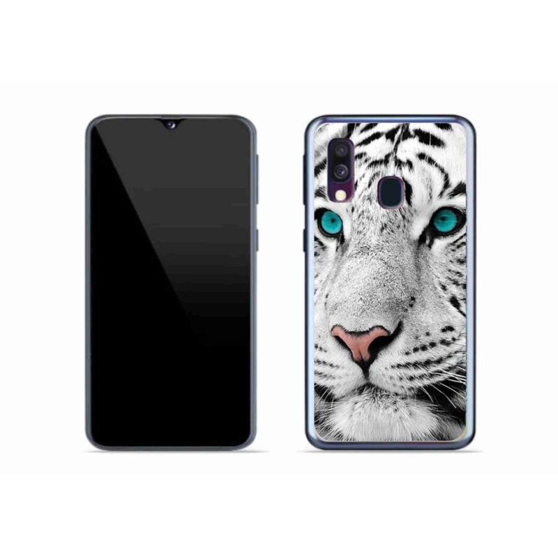 Zselés borítás mmCase Samsung Galaxy A40 készülékhez - fehér tigris