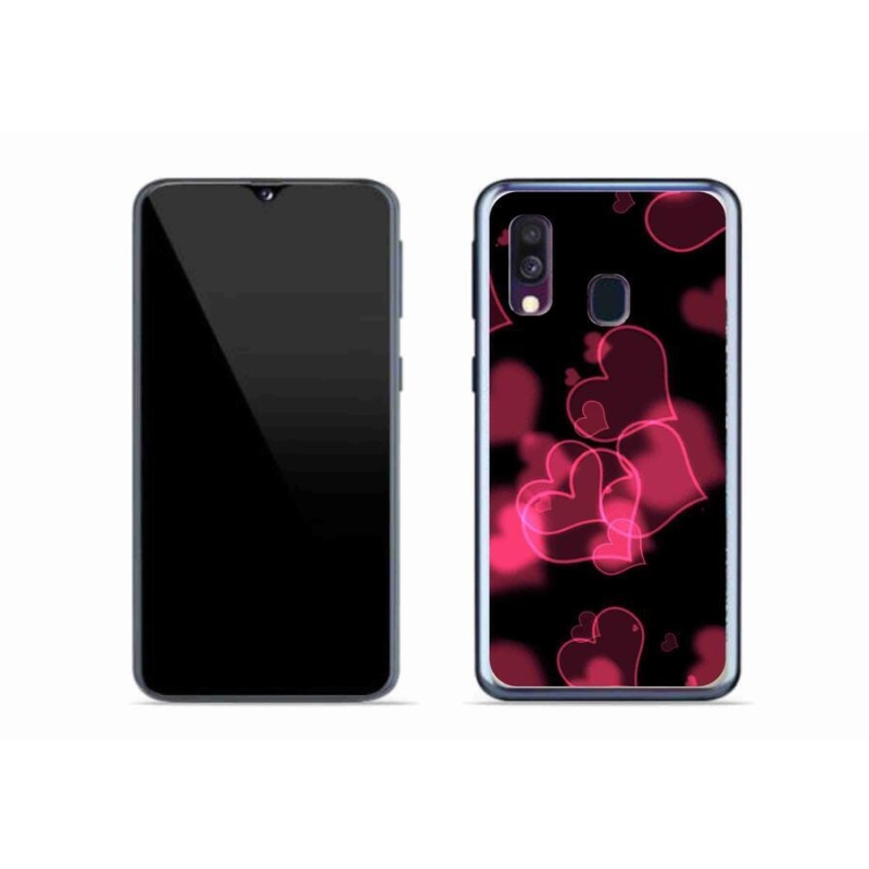 Zselés borítás mmCase Samsung Galaxy A40 készülékhez - piros szívek