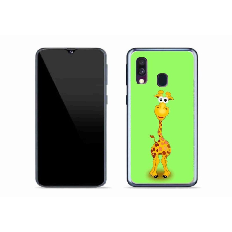 Zselés borítás mmCase Samsung Galaxy A40 készülékhez - rajzfilm zsiráf