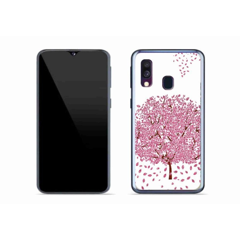 Gél borítás mmCase Samsung Galaxy A40 készülékhez - rajzfilmfa levelekkel