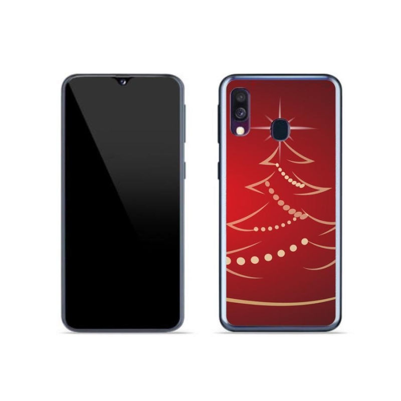Gél borítás mmCase Samsung Galaxy A40 készülékhez - karácsonyfa karikatúra