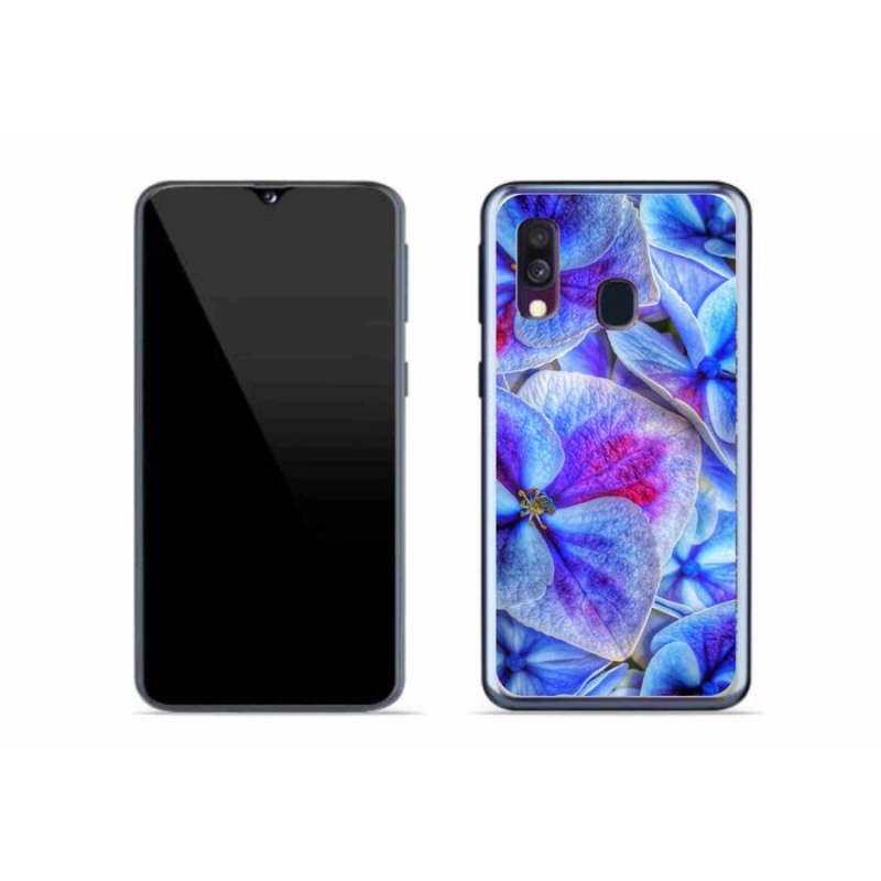 Gél védőhuzat mmCase Samsung Galaxy A40 készülékhez - kék virágok 1