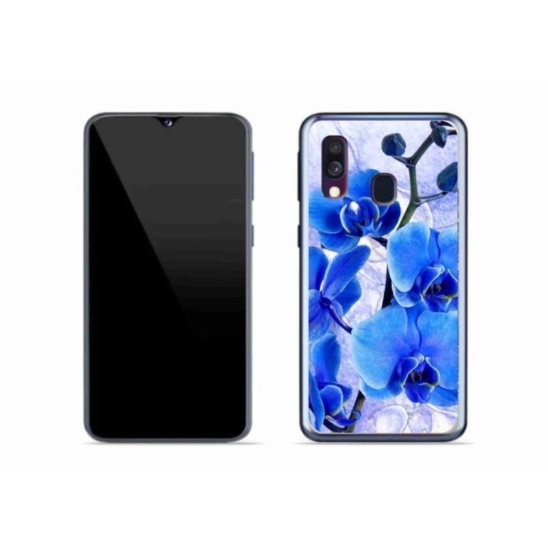 Gél védőhuzat mmCase Samsung Galaxy A40 készülékhez - kék virágok
