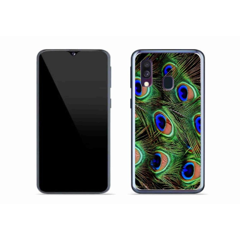 Zselés borítás mmCase Samsung Galaxy A40 készülékhez - pávatoll