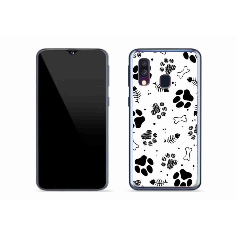 Zselés borítás mmCase Samsung Galaxy A40 készülékhez - kutyamancsok 1