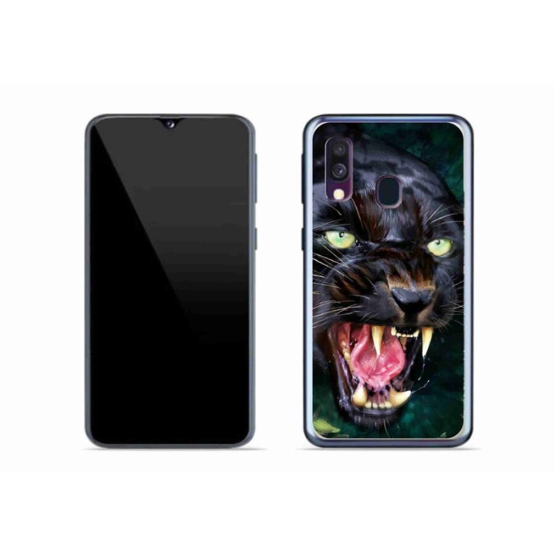 Gél borítás mmCase Samsung Galaxy A40 készülékhez - dühös fekete párduc