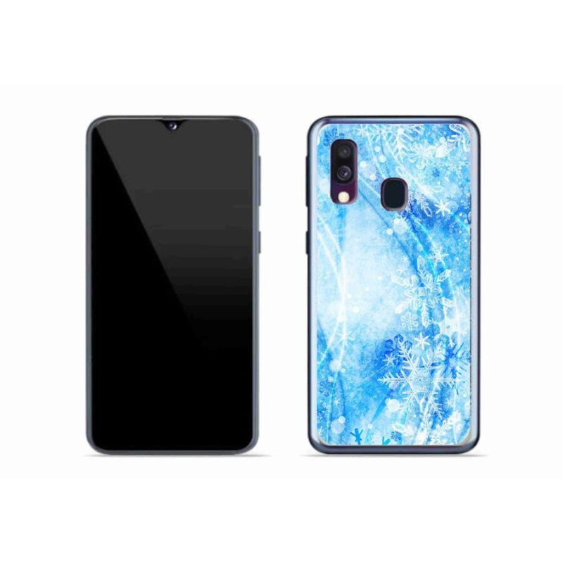 Gél borítás mmCase Samsung Galaxy A40 készülékhez - hópelyhek