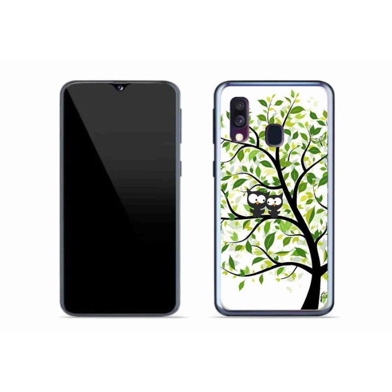Gél borítás mmCase Samsung Galaxy A40 készülékhez - baglyok a fán