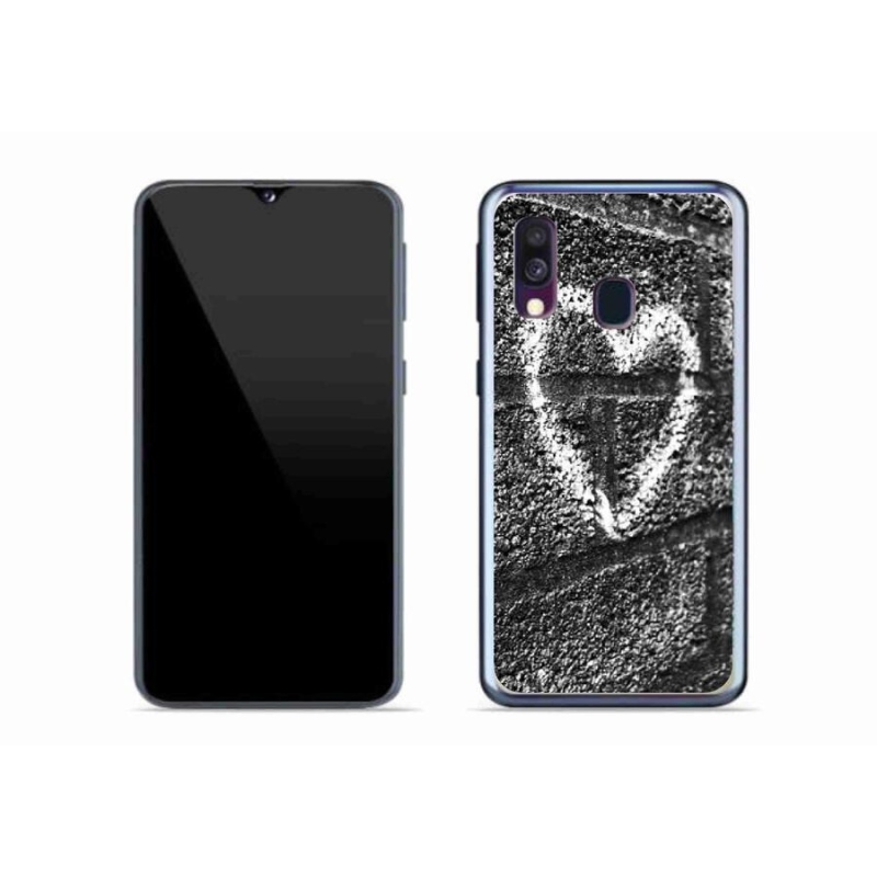 Gél borítás mmCase Samsung Galaxy A40 készülékhez - szív a falon