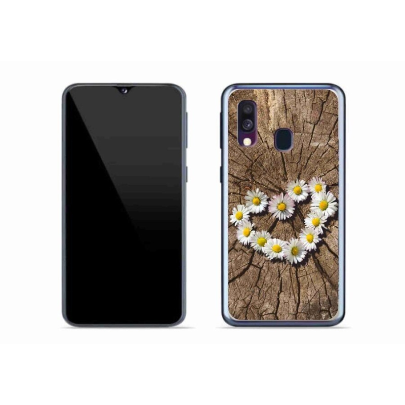 Zselés borítás mmCase Samsung Galaxy A40 készülékhez - százszorszépek szíve