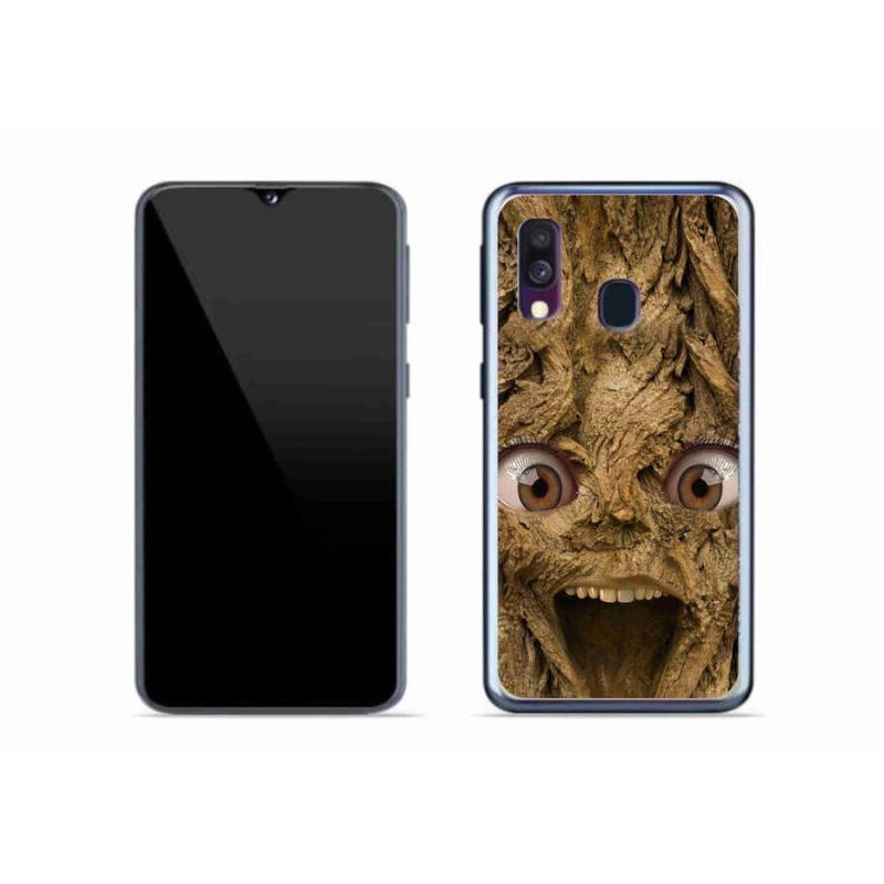 Gél borítás mmCase Samsung Galaxy A40 készülékhez - vidám fa szemekkel