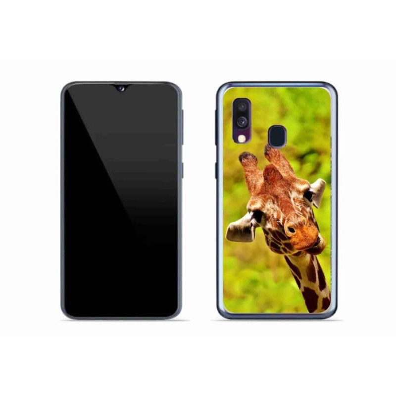 Zselés borítás mmCase Samsung Galaxy A40 készülékhez - zsiráf