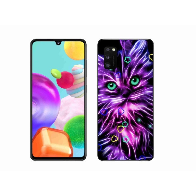 Gél borítás mmCase Samsung Galaxy A41 készülékhez - absztrakt macska