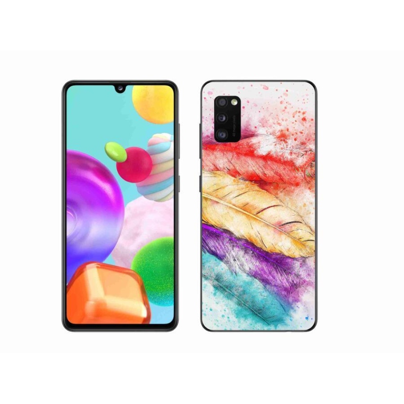 Gél borítás mmCase a mobiltelefon Samsung Galaxy A41 - színes tollak