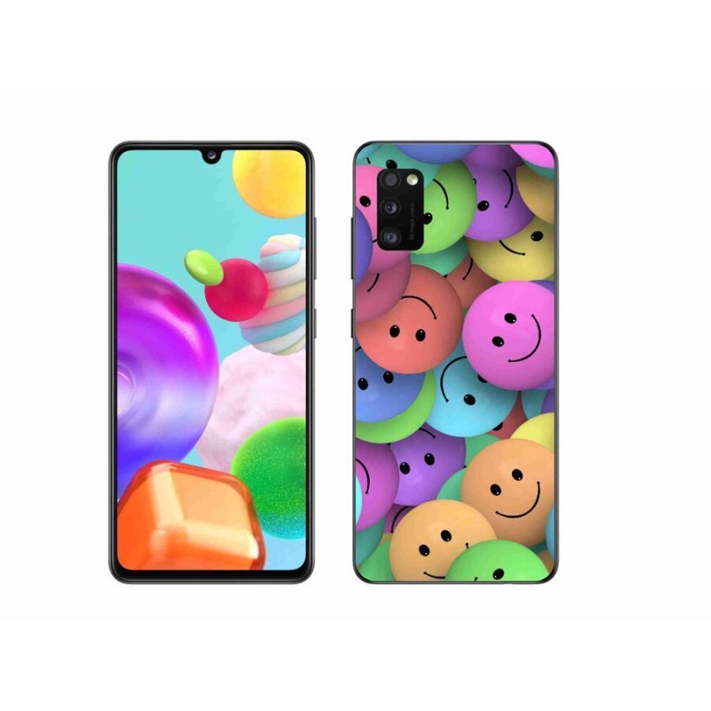 Gél borító mmCase a mobiltelefonon Samsung Galaxy A41 - színes smiley-k