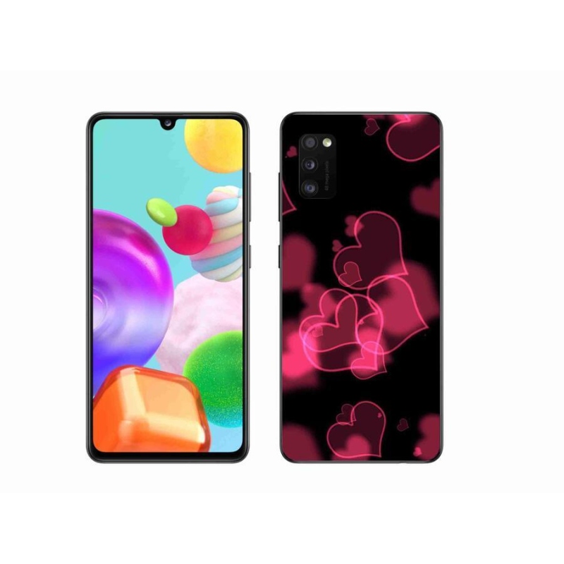 Zselés borítás mmCase Samsung Galaxy A41 készülékhez - piros szívek