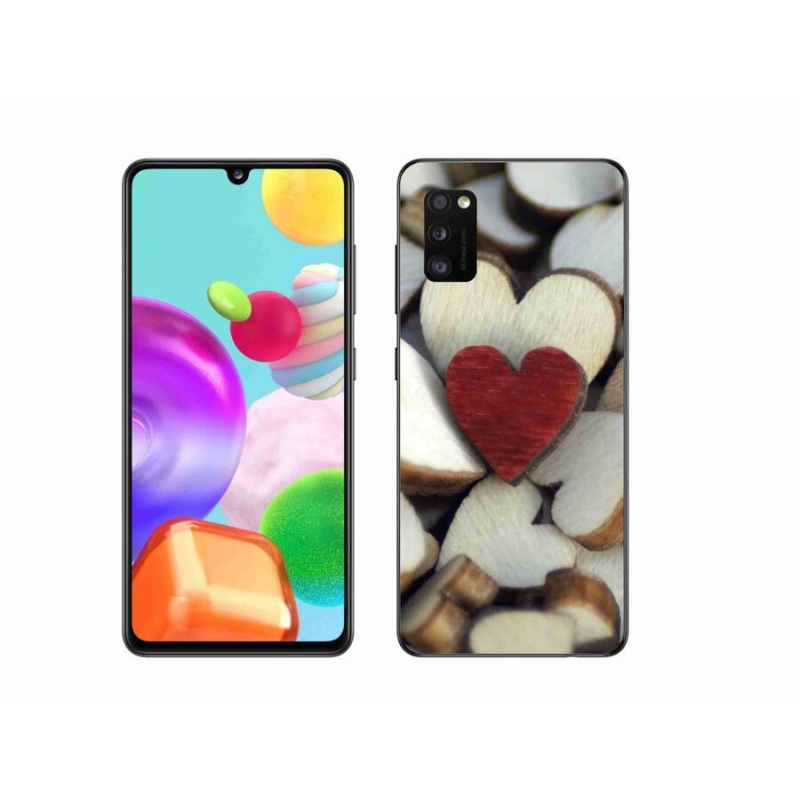 Zselés borítás mmCase Samsung Galaxy A41 készülékhez - gravírozott piros szív