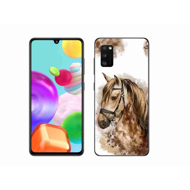 Zselés borítás mmCase Samsung Galaxy A41 - barna rajzfilm lóhoz