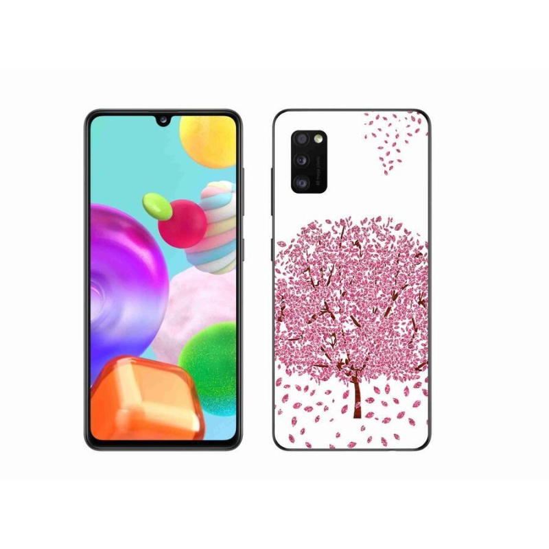 Gél borító mmCase mobiltelefonhoz Samsung Galaxy A41 - rajzfilm fa levelekkel
