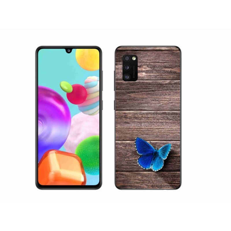 Gél védőhuzat mmCase Samsung Galaxy A41 - kék pillangó 1