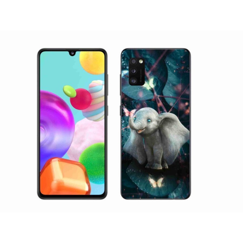 Gél borítás mmCase mobiltelefonhoz Samsung Galaxy A41 - aranyos elefánt
