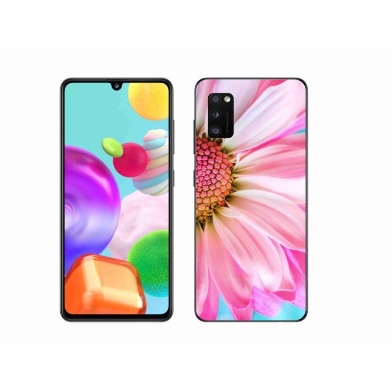 Gél védőhuzat mmCase Samsung Galaxy A41 készülékhez - rózsaszín virág