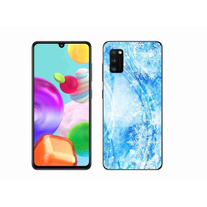 Gél borítás mmCase Samsung Galaxy A41 készülékhez - hópelyhek